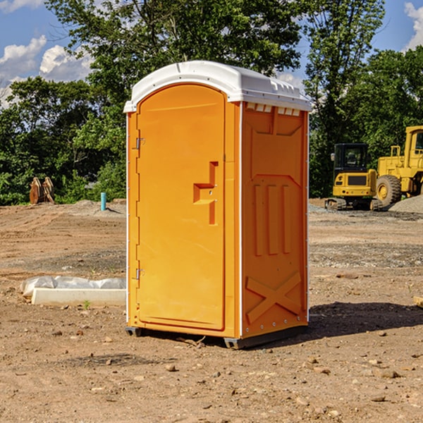 how often are the portable restrooms cleaned and serviced during a rental period in Greene County AR